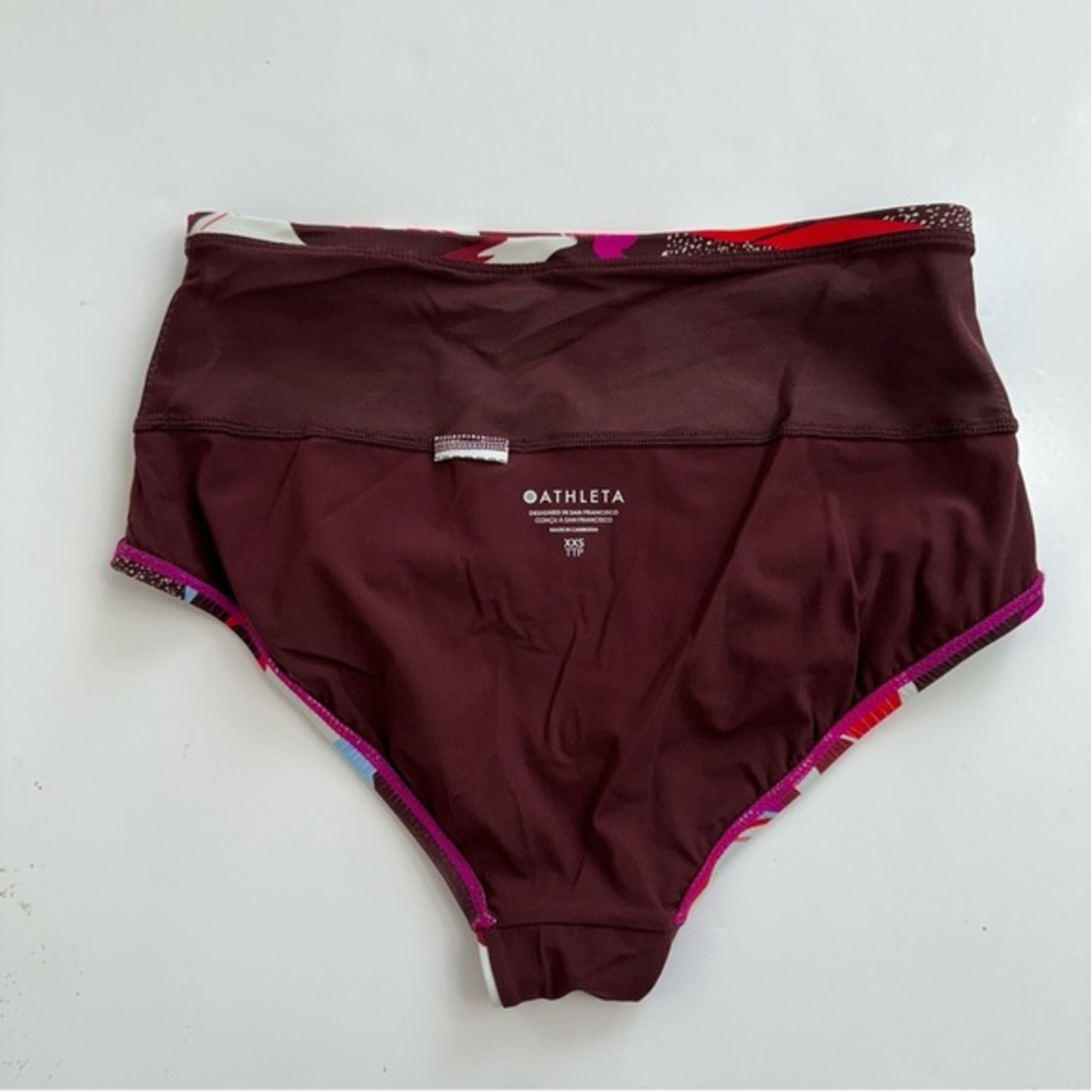 Athleta Square Neck Bra Cup Tankini Top 34B/C Hero Bloom Decadent Bottom XXS - Picture 11 of 15